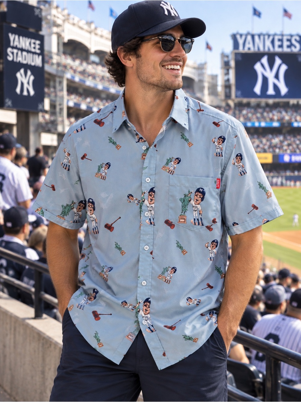 RSVLTS x MLBPA Aaron Judge The Rosevelt NY Yankees Button Shirt Men Medium